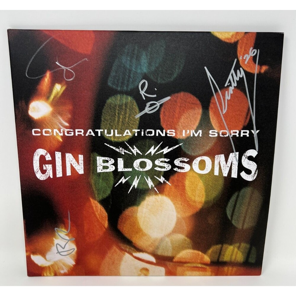 Gin Blossoms Congratulations I'm Sorry Signed Orange Vinyl Record 2LP Autograph